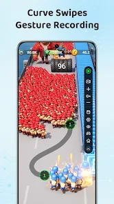 Screenshot der menschenähnlichen Bewegungsfunktion von ZapTap Auto Clicker