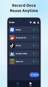 Screenshot der ZapTap Auto Clicker-Funktion für nahtloses Teilen und Synchronisieren