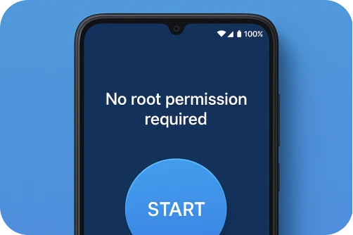 No root permission required, One-click start