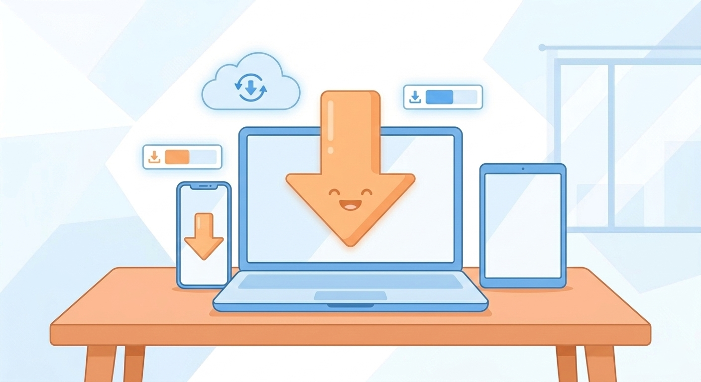 Illustrazione della categoria di download del dispositivo