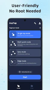 ZapTap Auto Clicker の root 不要のシンプルさ機能のスクリーンショット